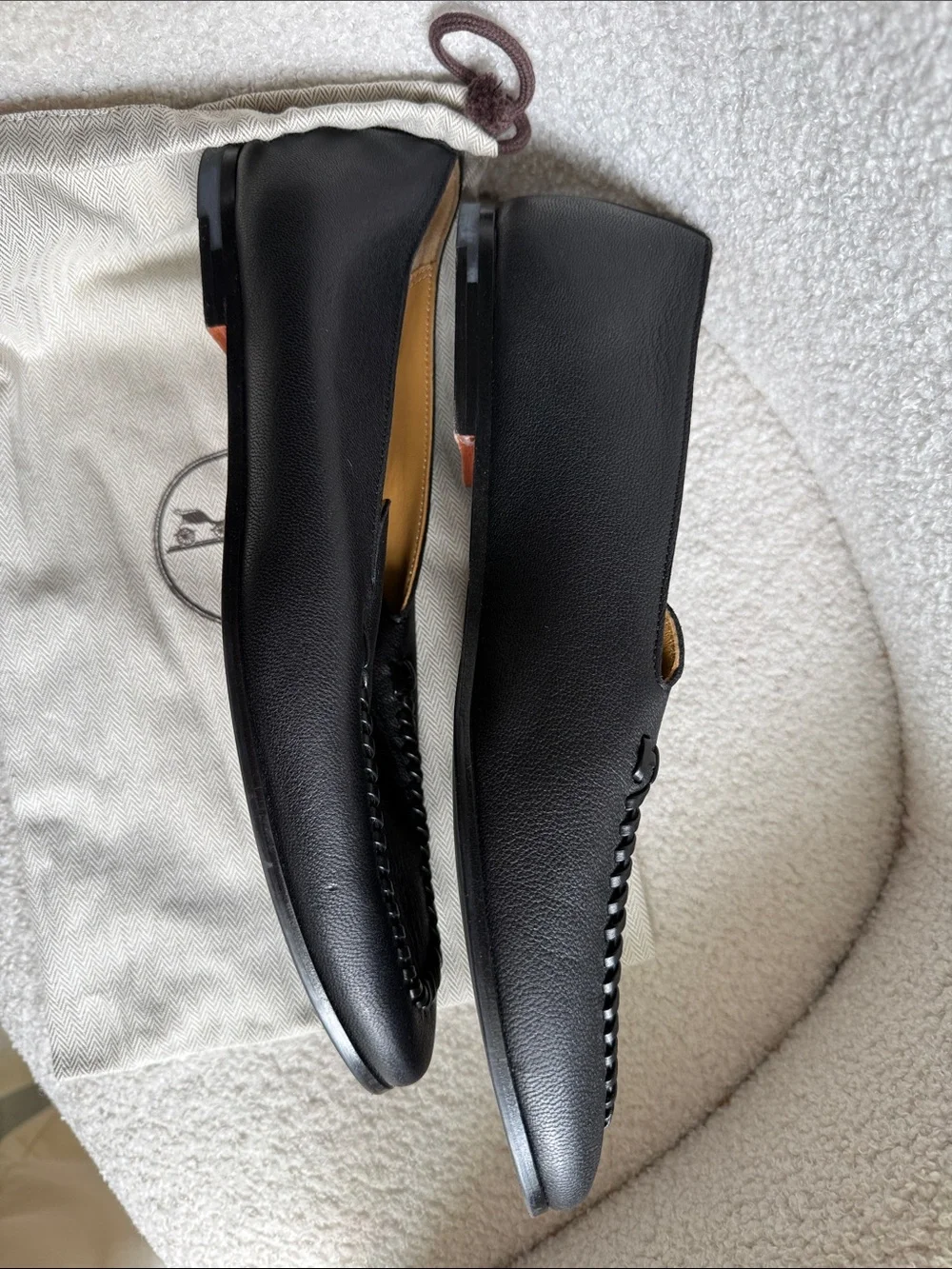 Hermes Ivo Leather Braided Apron Slip-On Loafers